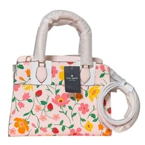 Nwt Kate Spade ♠️ Madison Strawberry Garden Printed Medium Satchel bag purse